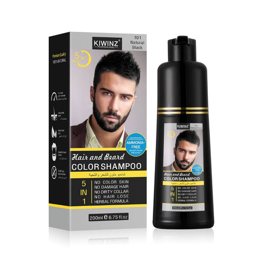 Kiwinz Hair Color Shampoo For Men's Hair and Beard
