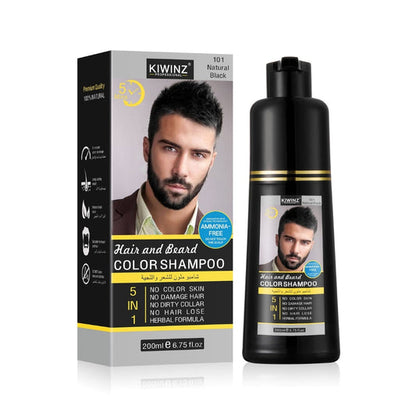 Kiwinz Hair Color Shampoo For Men's Hair and Beard