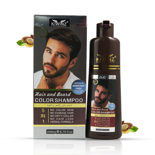 Kiwinz Hair Color Shampoo For Men's Hair and Beard